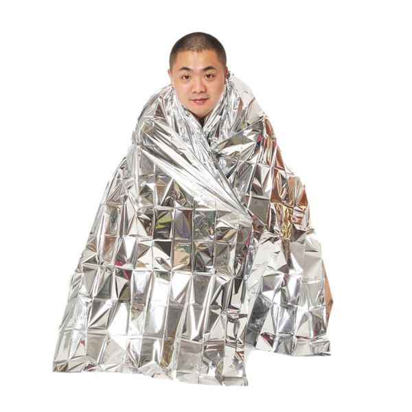 

210cm*130cm outdoor emergency blanket survival rescue insulation curtain camping portable life-saving military silver blanket