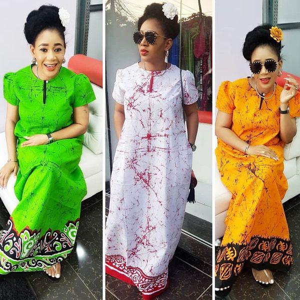 

2019 african women clothing fashion africaine robe short sleeve printing long loose stripe maxi dress africa clothes, Red