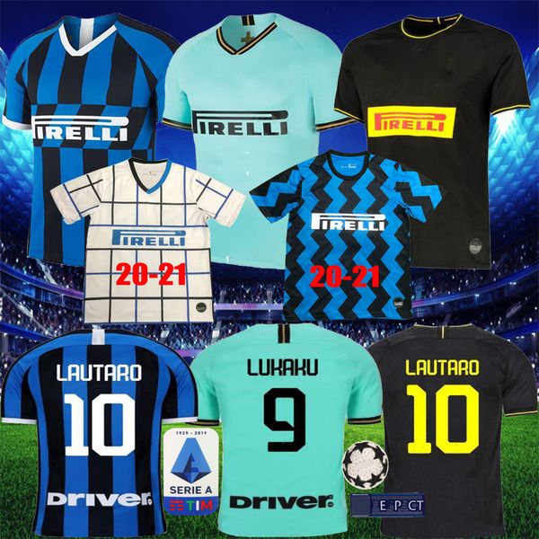 

19/20 inter milan eriksen lukaku lautaro skriniar inter 2019 2020 milan soccer jerseys sensi barella maglia football kit shirt men kids sets, Black;yellow