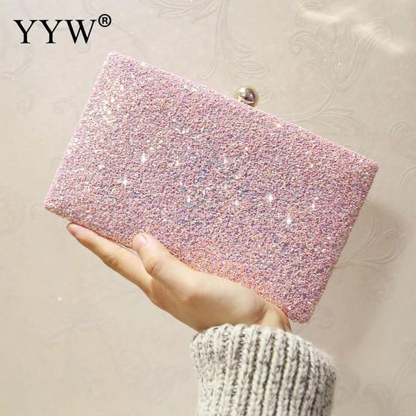 

evening bag clutch bag pink party women dull polish grey purse clutches giltter bags small new party handbag 2019 cj191213