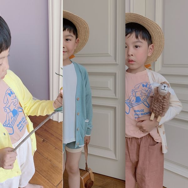 

v5gwu juicy sunscreen clothes peach homemade 20ss king fried yarn multi-functional sunscreen clothes for boys and girls knitted long-sleeved, Blue