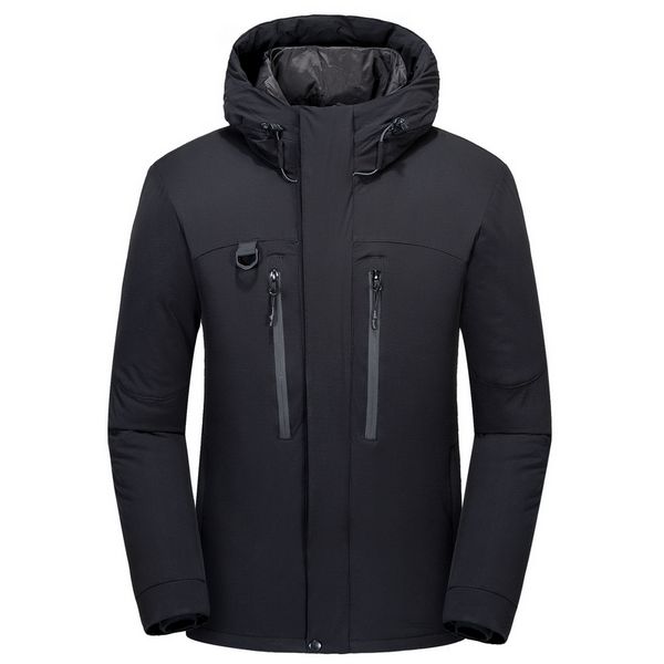 

new thermal thick coat snow parka winter jacket men male warm outwear men fashion white duck down jacket, Black