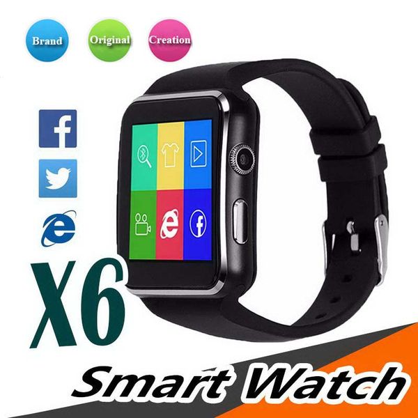 2018 new arrival x6 smart watch with camera touch screen support sim tf card bluetooth smartwatch