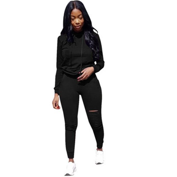 

style-2019 new solid color sport burn flower hooded suit for american women's fashion dn8140, Gray