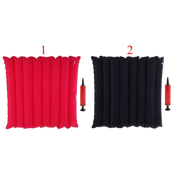 

inflatable travel pillow camping flocked seat pad support cushion