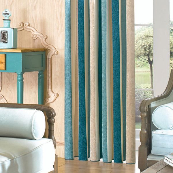 

blue striped valance for curtain cortinas dormitorio