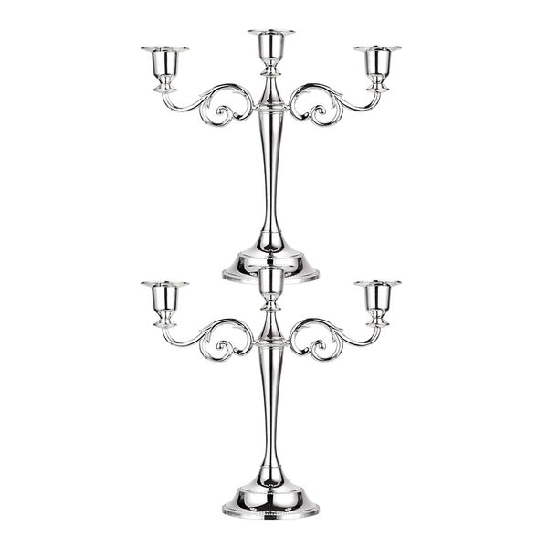 

2pcs european 3 arms candelabra candle holder for decoration silver