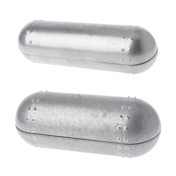 

men women vintage aluminum spectacles eyewear case for reading glasses or sunglasses holder boxes hard protector storage csae, Silver