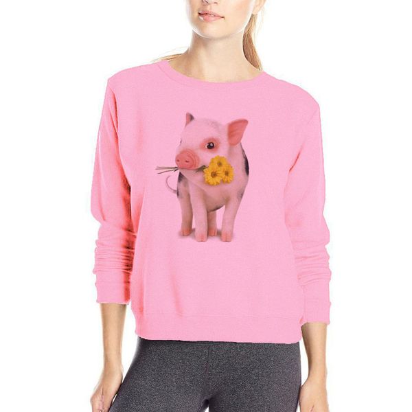 

прекрасный свинья печати толстовки новое прибытие harajuku одежда симпатичные свинья толстовка женщины kawaii топы негабаритных балахон смеш, Black