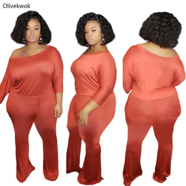 

olivekwok autumn new women plus size jumpsuits casual o-neck half sleeve solid color high waist bandage jumpsuit women dm122, Black;white