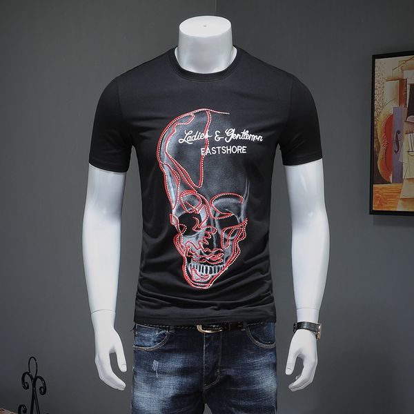 

2019 men modal short sleeve men t-shirt a special process qiantang 3007 - da52 - p50 false mould, White;black