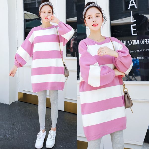 

autumn winter maternity sweaters loose clothes for pregnant women korean fashion maternity sweaters h283, White