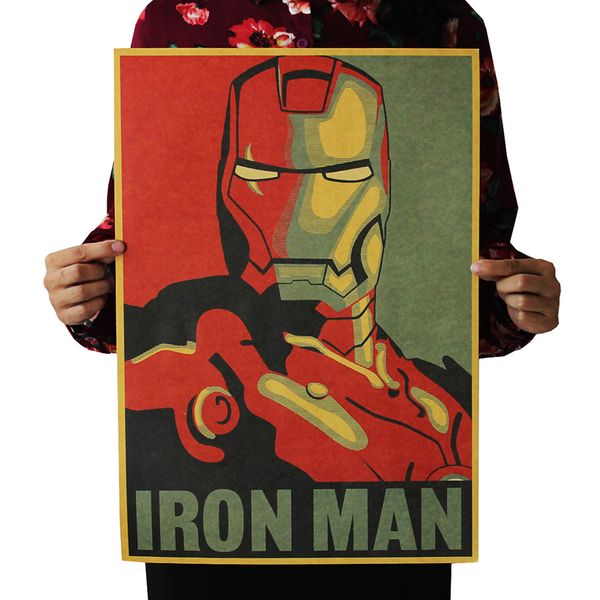 

hero iron man vintage coffee bar posters kraft paper classic home decor wall decoration