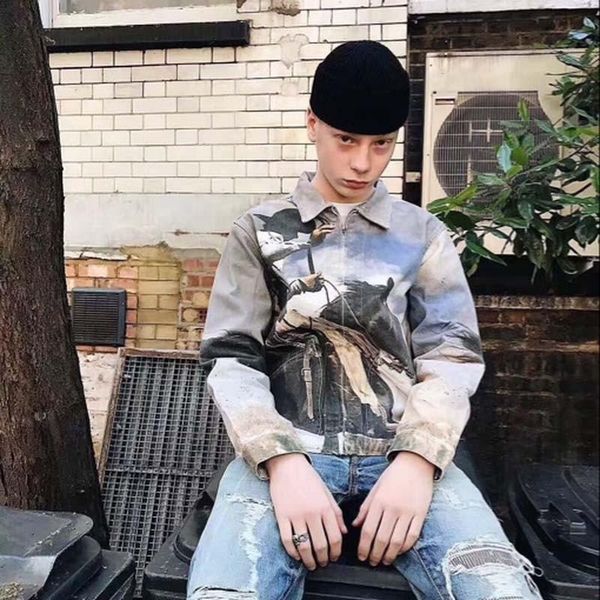 

supreme 17ss cowboy denim work jacket box логотип роскошные ветрозащитный мужчины женщины повседневная пальто осень зима теплая улица верхня, Black;brown