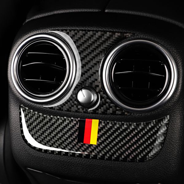 

carbon fiber sticker car rear air conditioning outlet panel frame cover trim for mercedes c class w205 c180 c200 glc car styling