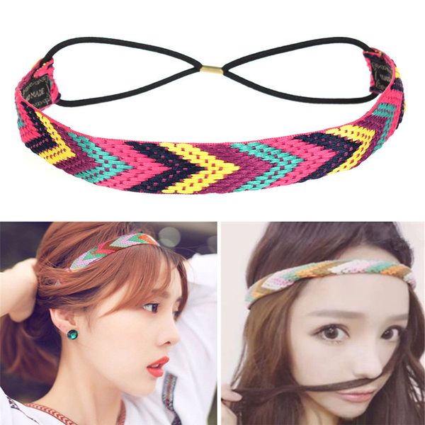 

new vintage bohemian ethnic embroidery flower headband for womens &girls elastic hair band retro hair accessories