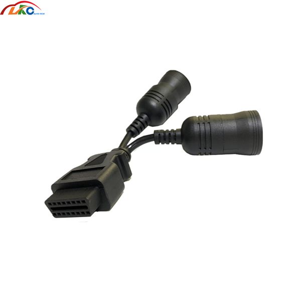 

10pcs/lot dhl interface truck y cable obd2 16pin female to j1708 6pin/ j1939 9pin j1962f to j1708/j1939 y cable