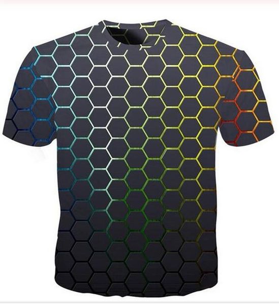 

new arrive hip hop summer style lattice funny 3d print men women fashion t shirt xs025, White;black