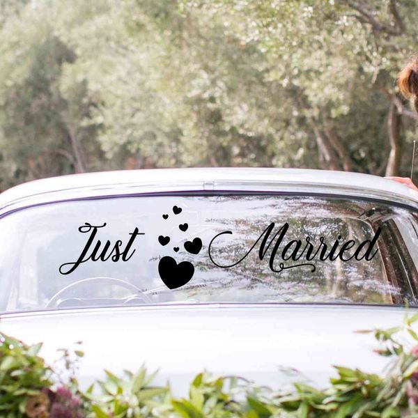 

lots of hearts just married wedding car glass sticker wedding decoration removable sticker a006814