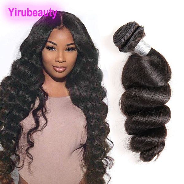 

one bundle hair extensions mlaysian virgin hair 1 piece one set loose wave dyeable double weft 10-30inch, Black