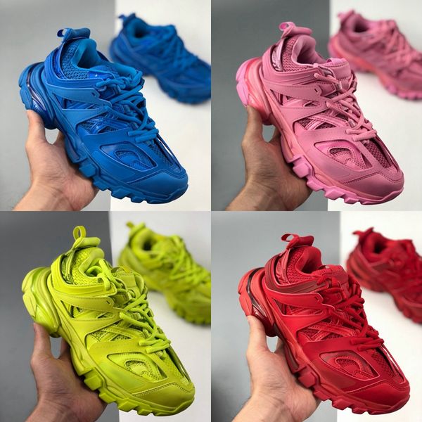 

track 3.0 gomma maille tess s paris triple s sneaker casual shoes women mens trainers blue red pink chaussures zapatos, White;red