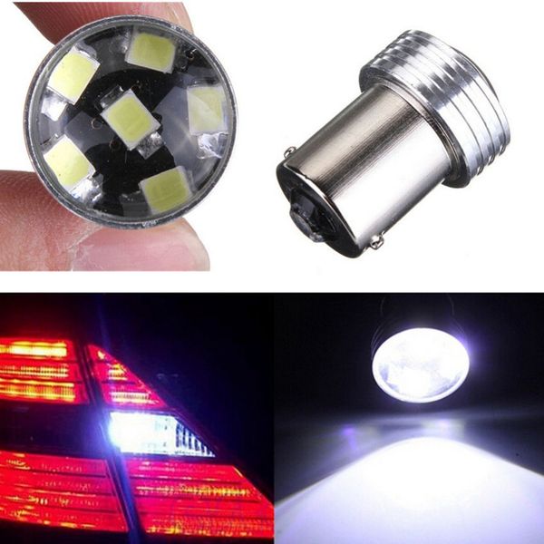 

2pcs 12v white 1156 ba15s 6 smd 2835 led turn signal rear light car bulb lamp bulb