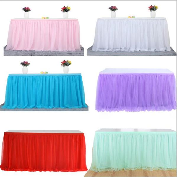 2019 Tulle Table Skirt Tablecloth For Party Wedding Home