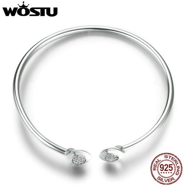 

wostu 100% стерлингового серебра 925 классический браслет с clear cz для женщин мода ювелирные изделия diy fit оригинальный шарм браслеты xc, Black
