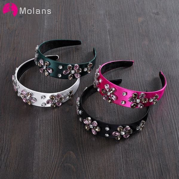 

molans european baropue style headband muti-color crystal flower bridal hairband hair hoop wide-edged hair accessories