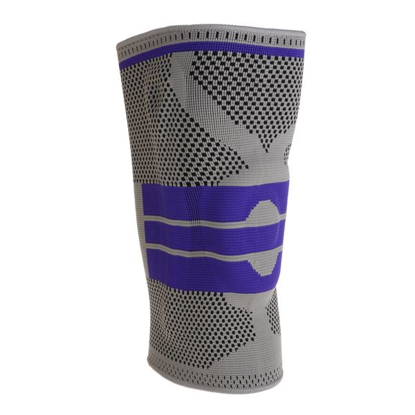 

professional anti-impact 3d weaving knee brace breathable sleeve support sports fitness protectors accessory for men and women, Black;gray