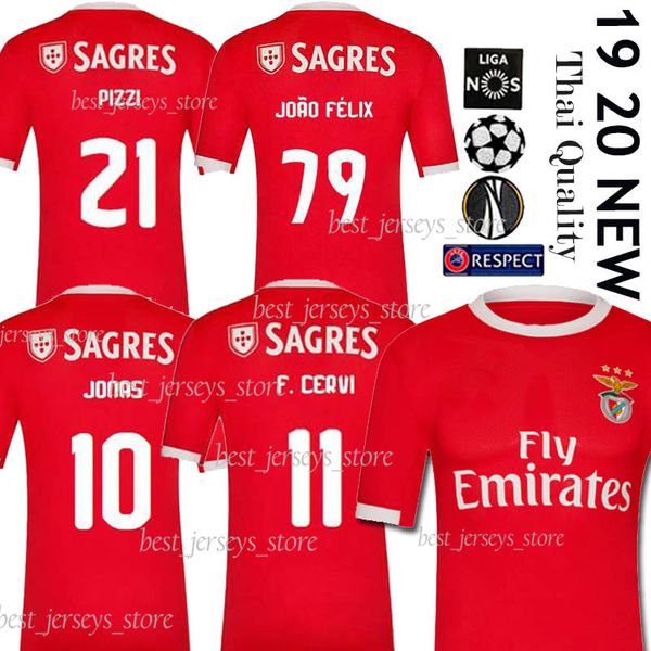 

2019 2020 SL Benfica soccer jersey 10 JONAS 18 ZIVKOVIC 19 ELISEU club team Football uniform GABRIEL B KALAICA SALVIO Top Thailand
