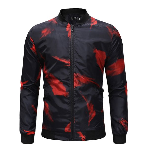 

cyxzftrofl men's jacket 2018 new men's stand collar jacket fashion casual baseball pilot print m-3xl, Black;brown