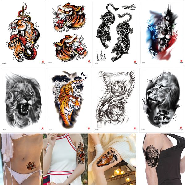 

Рев тигра Временные татуировки Мода Водонепроницаемые Поддельный Arm Sleeve Нога наз