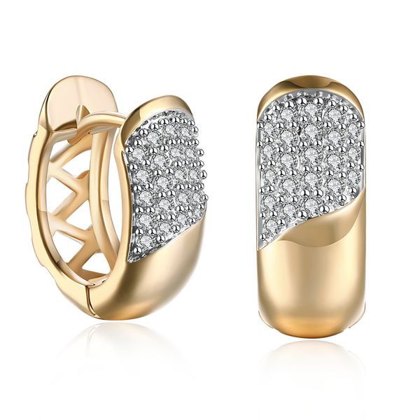 

unique designed earrings clip-on and screw back geometric shape mosaic zircon gold plated earring accessories valentine's day gift pota, Silver