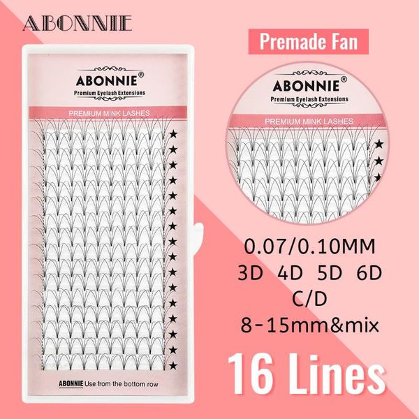 

16lines 3d/4d/5d/6d/10d short stem false lashes premade russian volume fans faux mink premade eyelash extensions makeup cilios