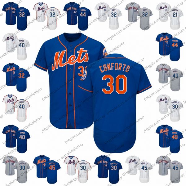 

New York Baseball Jersey Mets 30 Michael Conforto 45 Zack Wheeler 40 Wilson Ramos 32 Steven Matz 21 Todd Frazier 44 Jason Vargas S-4XL