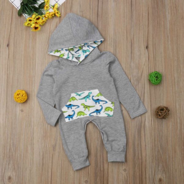

Newborn Infant Baby Boy Hooded Dinosaur Clothes Jumpsuit Romper fashion Comfortable princess Bodysuit Outfits