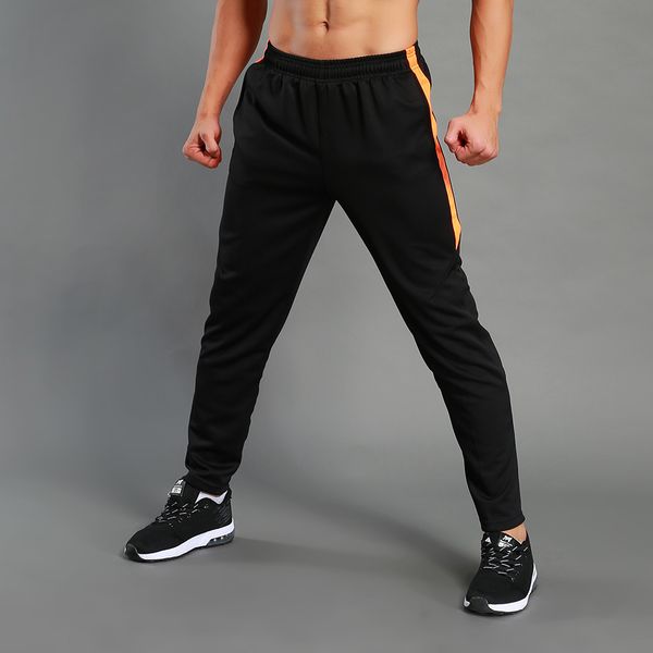 

professional men jogging pants slim gym sports training running pants men's tracksuit football fitness trousers sweatpants male, Black;blue