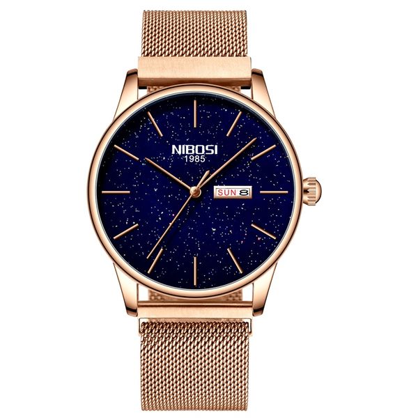 NIBOSI Mens Watches Male Fashion Top Brand Luxury Steel Blue Quartz Watch Men Casual Sport Waterproof Watch Relogio Masculino
