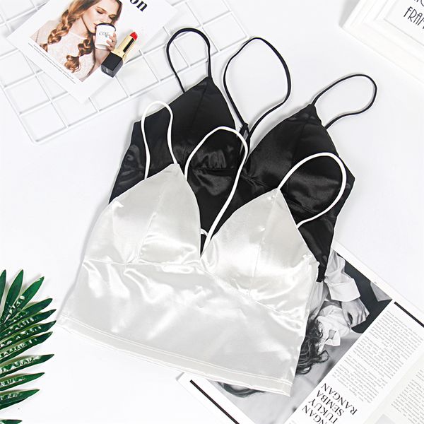 

summer bra women underwear wireless cross ice feeling silk comfortable bras for women's lingerie push up bra b0091, Red;black