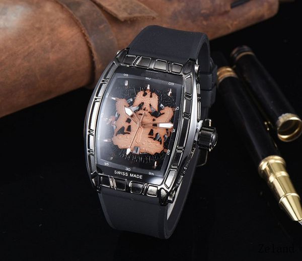 

watch men's luxury rubber sports quartz time analog watch army men's, Slivery;brown