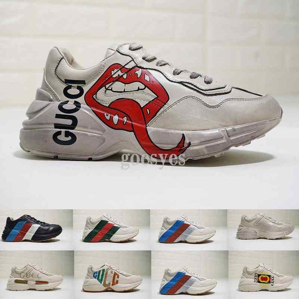 

New rhyton vintage hoe triple women luxury de igner brand neaker women men trainer running dad hoe zapato chau ure