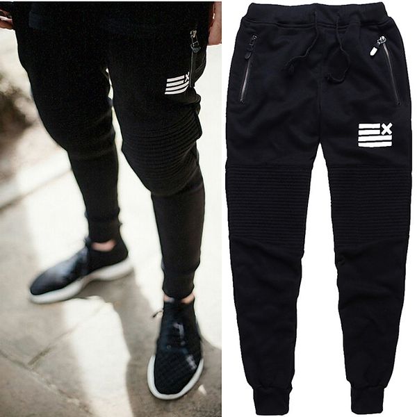 

new style goldsgym pants mens tracksuit bottoms cotton fitness skinny sweat pants pantalones chandal hombre casual, Black
