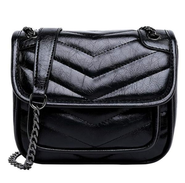 

designer women handbag luxury shoulder bag temperament chain crossbody thread plain classic woman bags bright leather//8