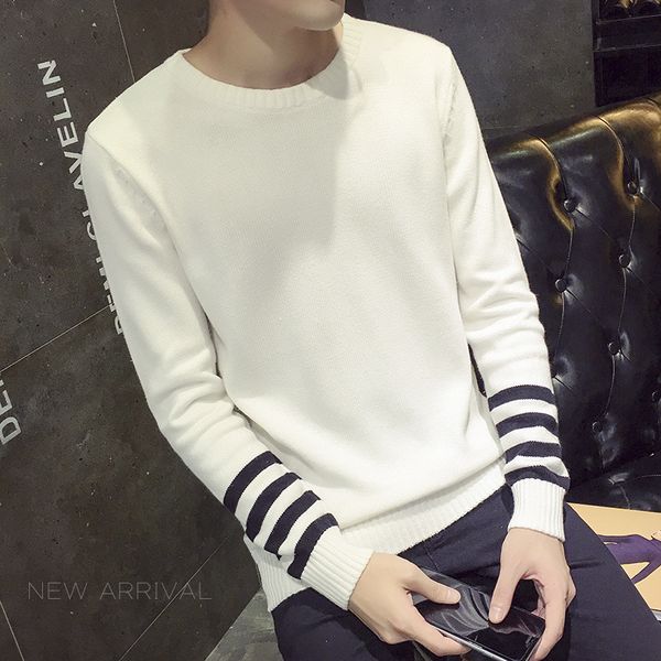 

fall fashion men's sweater mens casual fashion slim pullover youth, White;black