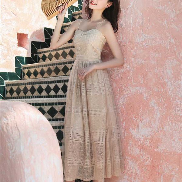 

yamdi миди платье boho 2020 марочных взлетно-посадочной полоса спинка кружева шика спагетти ремня сексуального лето без рукавов сарафана пар, Black;gray