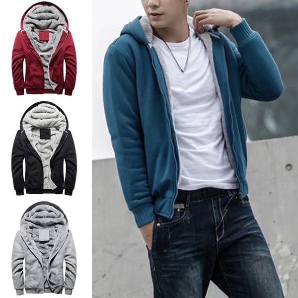 

мужская plus velvet толстовка с капюшоном зима утолщение теплый baseball uniform повседневная zipper спорт куртка толстовки плюс размер 5xl, Black