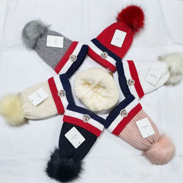 

wholesale autumn winter colorful women knitted moncler wool hats windproof elastic soft thicken warm hat knitted beanies ball cap, Blue;gray