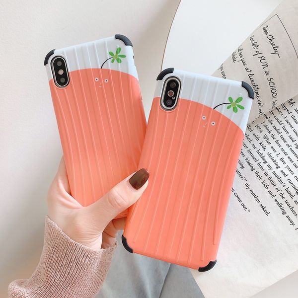 

for iphone xs max xr phone case cute cartoon big orange 6 7 8 x plus suitcase design tpu soft cell phone cases