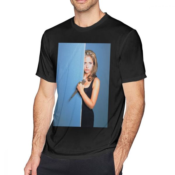 

buffy t shirt slayer t-shirt big basic tee shirt funny 100 percent cotton short sleeve print man tshirt, White;black